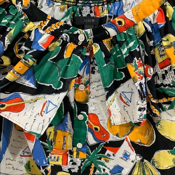 J.Crew postcard vacation summer ruffle top Sz 6 - Picture 5 of 8